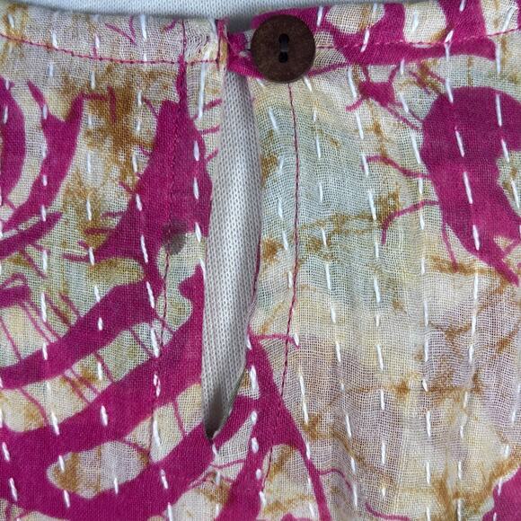 Kantha Reversible Lightweight Cotton Boho Handstiched Top NWOT - Picture 10 of 11